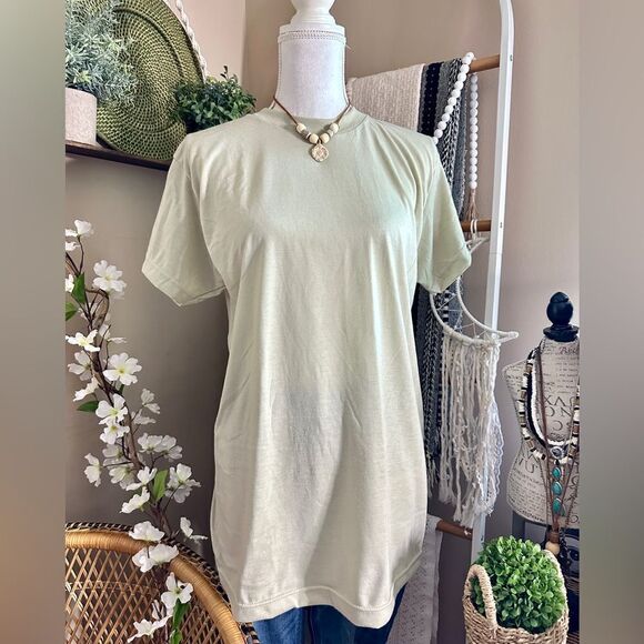 Unisex Military Sand Colored Basic Short Sleeve T Shirt - Picture 2 of 6